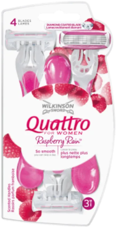 Wilkinson Sword, Quattro for Women Rapsberry Rain (4 ostrzowa maszynka do golenia dla kobiet)