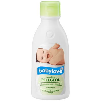 Babylove Babyöl Pflegeöl Sensitive (Łagodny olejek do pielęgnacji skóry niemowląt)