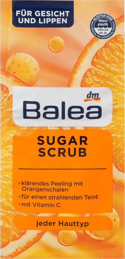 Balea Peeling Sugar Scrub Vitamin C (Cukrowy peeling z witaminą C do twarzy i ust)