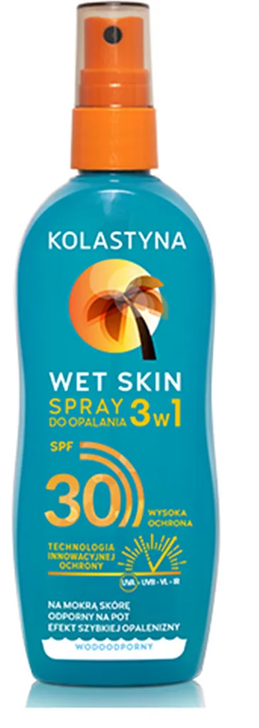 Kolastyna Wet Skin, Spray do opalania 3 w 1 SPF 30
