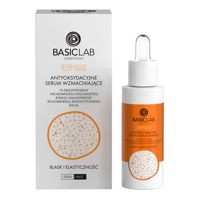 BasicLab Dermocosmetics Esteticus, Antyoksydacyjne serum wzmacniające z 1% ergotioneiny, 10% kompleksu diglukozydu kwasu galusowego, 3% kompleksu senolitycznego i EGCG