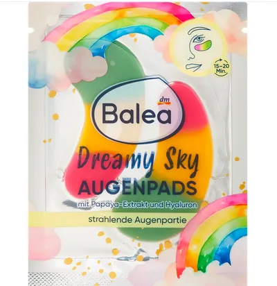 Balea Dreamy Sky, Hydrogel Eye Pads with Papaya-Extract & Hyaluron (Płatki pod oczy)