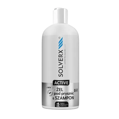 Solverx For Men, Active, Żel pod prysznic i szampon do włosów 2 w 1