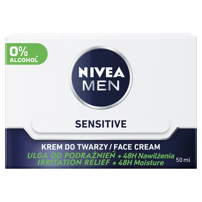 Nivea Men, Sensitive, Nawilżający krem do twarzy dla mężczyzn do skóry wrażliwej