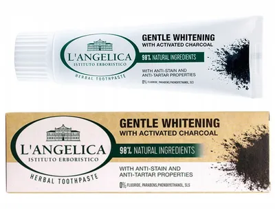 L'Angelica Gentle Whitening with Activated Charcoal, Toothpaste (Łagodne Wybielanie z węglem aktywnym, Pasta do zębów)