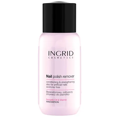 Ingrid Cosmetics Nail Polish Remover Avocado Oil & Vitamin E (Bezacetonowy zmywacz do paznokci z olejkiem awokado i witaminą E)