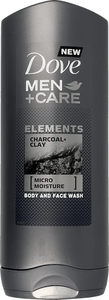 Dove Men + Care, Elements, Charcoal + Clay, Body and Face Wash (Żel pod prysznic dla mężczyzn `Węgiel i glinka`)