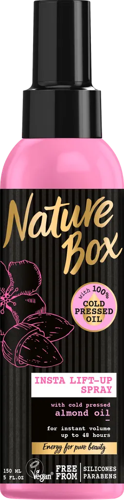 Nature Box Nadający objętości spray z olejem migdałowym
