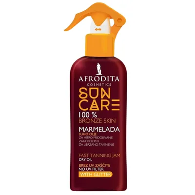 Kozmetika Afrodita (Afrodita Cosmetics) Sun Care, 100% Bronze Skin Marmelada Fast Tanning Dry Oil (Suchy olejek w sprayu)