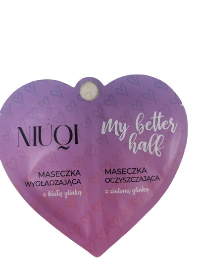 Niuqi My Better Half, Duet maseczek do twarzy z białą i zieloną glinką
