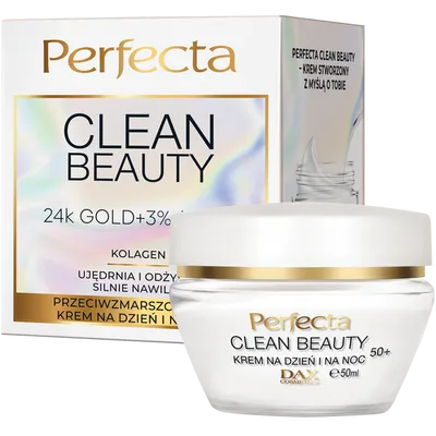 Perfecta Clean Beauty, Przeciwzmarszczkowy krem na dzień i na noc 50+