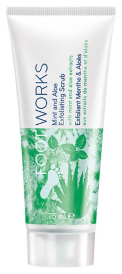 Avon Foot Works, Mint & Aloe, Exfoliating Scrub (Złuszczający scrub do stóp z miętą i aloesem)