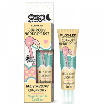 Floslek Vege Lip Care, Cukrowy scrub do ust `Bezstresowy limonkowy `