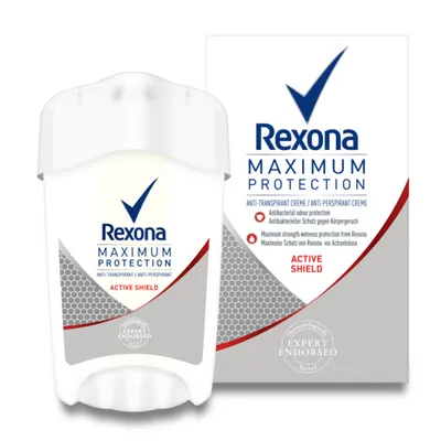Rexona Maximum Protection, Active Shield, Anti - Transpirant Creme (Antyperspirant w sztyfcie)