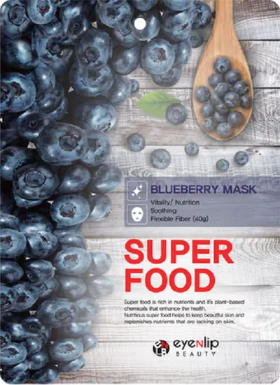 Eyenlip Super Food, Blueberry Mask (Maseczka w płachcie odżywczo-wygładzająca)