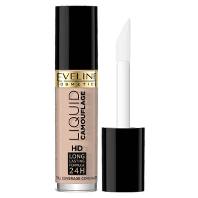 Eveline Cosmetics Liquid Camouflage HD 24H Long Lasting Formula, Full Coverage Concealer (Kamuflaż do twarzy)