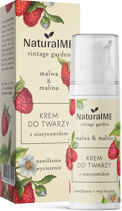 NaturalME Vintage Garden, Malwa & Malina, Krem do twarzy z niacynamidem