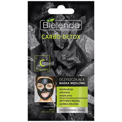 Bielenda Carbo Detox, Oczyszczająca maska węglowa do cery mieszanej i tłustej