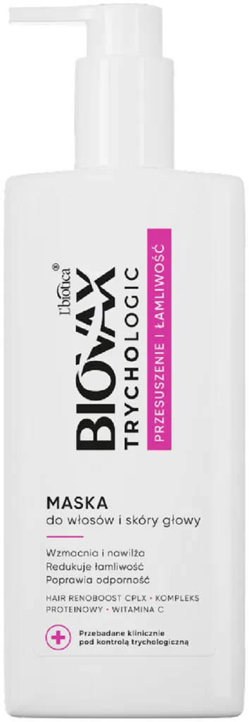 L'biotica Biovax Trychologic, Przesuszenie i Łamliwość, Maska do włosów i skóry głowy