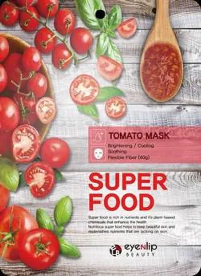 Eyenlip Super Food, Tomato Mask (Maska w płachcie o działaniu rozjaśniającym, chłodzącym i przywracającym witalność)
