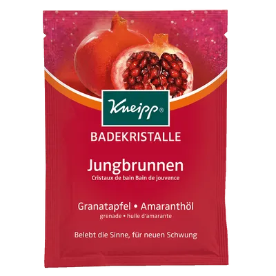 Kneipp Jungbrunnen, Granatapfel & Amaranthol, Badekristalle (Kryształki do kapieli 'Źródło młodości - Granat i olejek amarantowy')