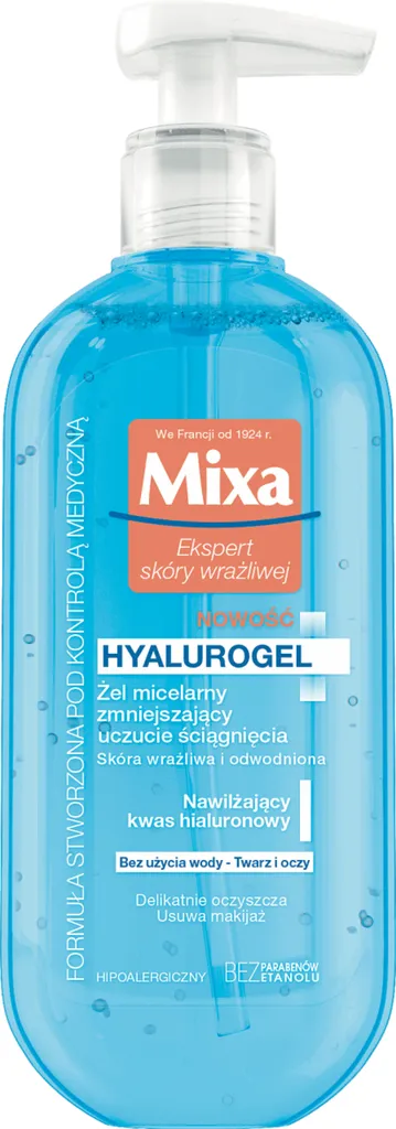Mixa Hyalurogel, Żel micelarny zmniejszający uczucie ściągnięcia