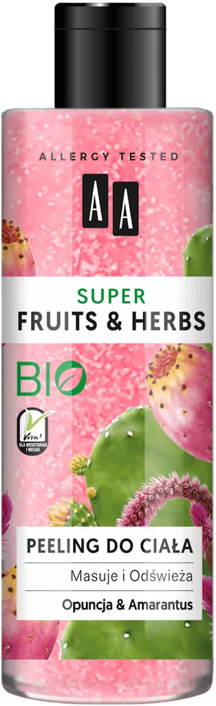 AA Super Fruits & Herbs, Peeling do ciała `Opuncja & amarantus`