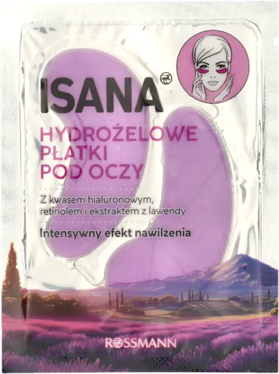 Isana Hydrożelowe płatki pod oczy z kwasem hialuronowym, retinolem i ekstraktem z lawendy