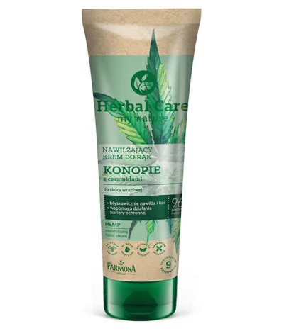 Herbal Care Nawilżający krem do rąk `Konopie z ceramidami`