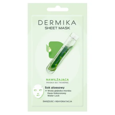 Dermika Sheet Mask, Nawilżająca maska na tkaninie `Sok aloesowy`