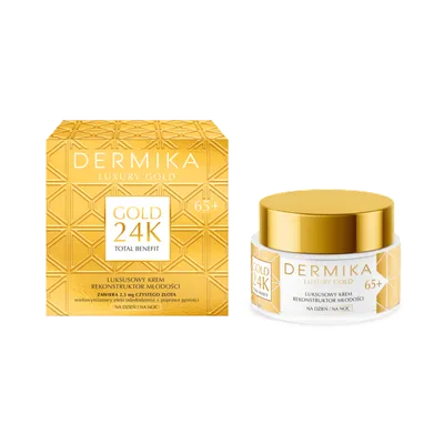 Dermika Luxury Gold 24K, Luksusowy krem rekonstruktor młodości 65+