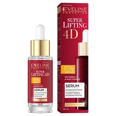 Eveline Cosmetics Super Lifting 4D, Serum koncentrat rozjaśniający przebarwienia