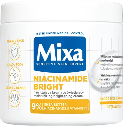 Mixa Niacinamide Bright, Moisturizing Brightening Cream (Nawilżający krem rozświetlający do ciała)