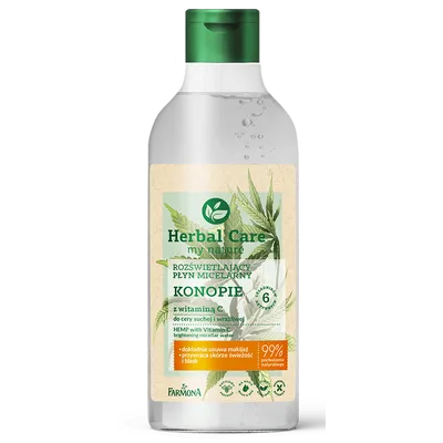 Herbal Care Rozświetlający płyn micelarny `Konopie z witaminą C`