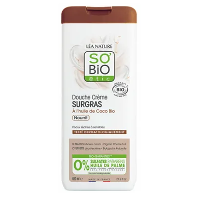 SO'BiO Etic Douche Creme Surgras a L’huile de Coco (Ultra bogaty krem pod prysznic z olejem kokosowym)