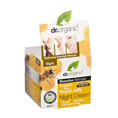 Dr.Organic Royal Jelly, Night Cream (Krem ​​na noc z organicznym mleczkiem pszczelim)