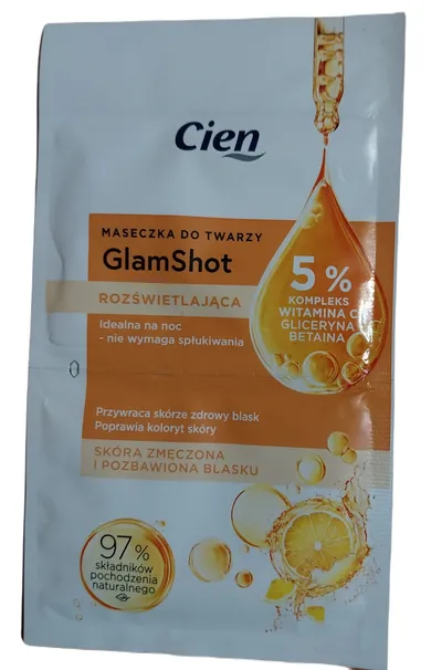 Cien Glam Shot, Rozświetlająca maseczka do twarzy