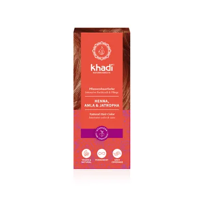 Khadi Natural Hair Color  Henna, Amla & Jatropha (Henna do włosów naturalna z amlą i jatrophą)