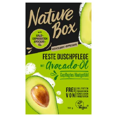 Nature Box Festes Duschpflege mit Avocado-Öl (Żel pod prysznic w kostce z olejem z awokado)