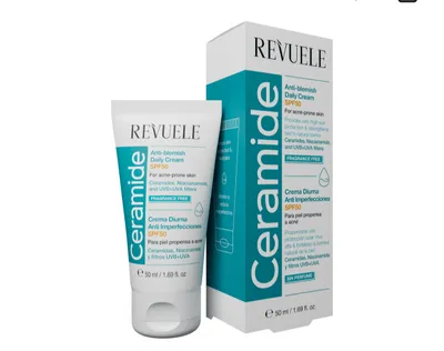 Revuele Ceramide, Anti-blemish Daily Cream SPF 50 (Ceramidowy krem przeciwsłoneczny  dla cery trądzikowej)