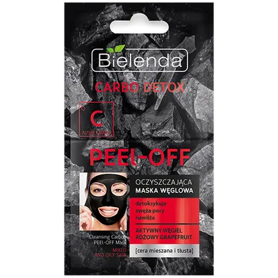 Bielenda Carbo Detox, Oczyszczająca maska węglowa peel - off do cery mieszanej i tłustej