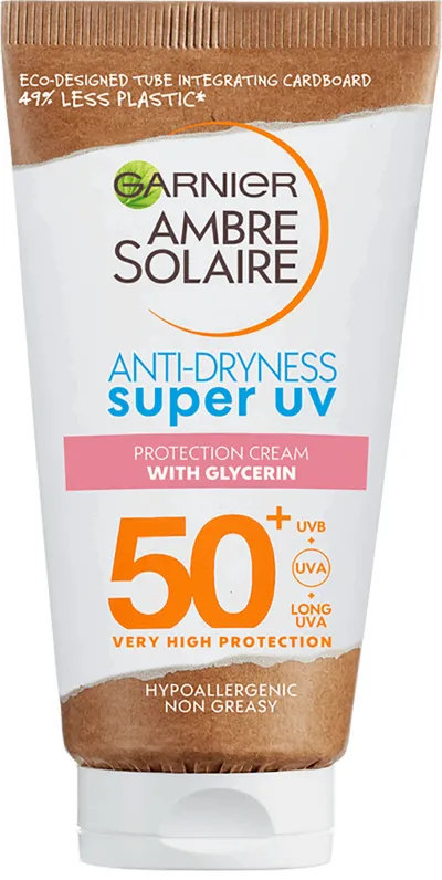 Garnier Ambre Solaire, Anti-dryness Super UV Protection Cream SPF 50 (Krem ochronny do twarzy SPF 50)