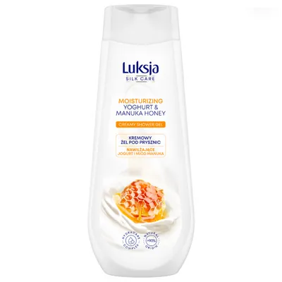 Luksja Silk Care, Moisturizing Yoghurt & Manuka Honey Creamy Shower Gel (Kremowy żel pod prysznic `Nawilżające jogurt i miód manuka`)