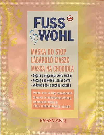 Fusswohl Fussmaske Sheabutter & Macadamianuss-ol (Maska do stóp `Masło Shea i olej makadamia`)