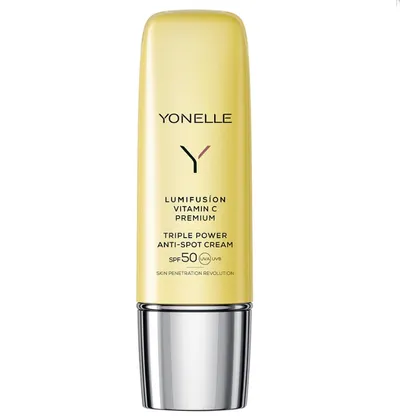 Yonelle Limofusion, Vitamin C Premium, Triple-Power Anti-Spot Cream SPF50 (Potrójnie aktywny krem przeciw przebarwieniom z witaminą C SPF50)