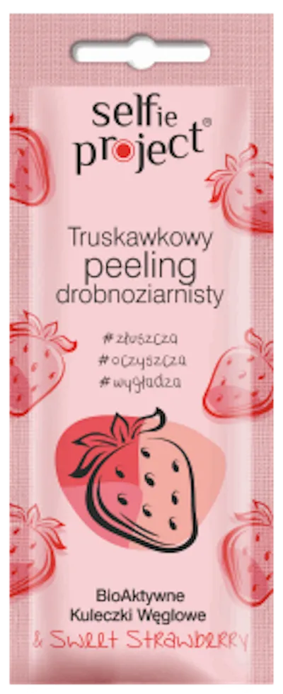 Selfie Project Drobnoziarnisty peeling do twarzy truskawkowy