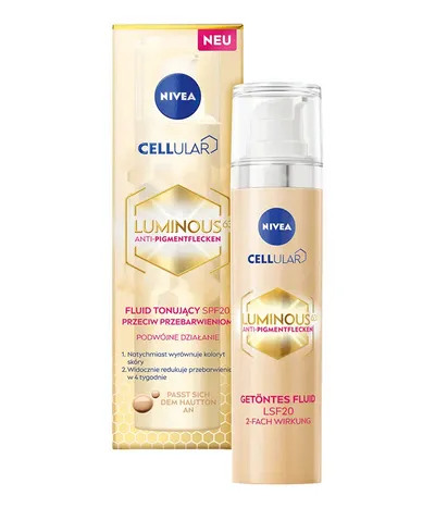 Nivea Cellular Luminous 630, Fluid tonujący SPF 20 przeciw przebarwieniom