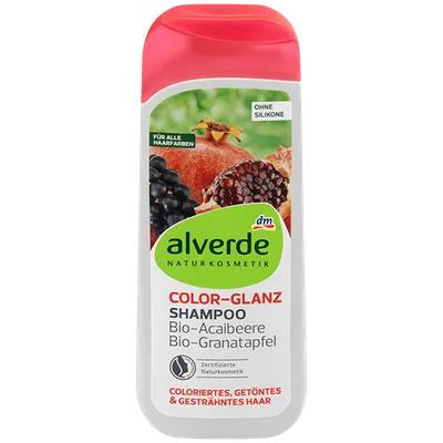 Alverde Color Glanz, Shampoo mit Acaiberre & Granatapfel (Szampon nabłyszczający z granatem jagodami acai)