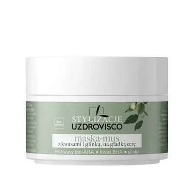 Uzdrovisco Uzdrovisco x Stylizacje, Maska-mus z kwasami i glinką, na gładką cerę