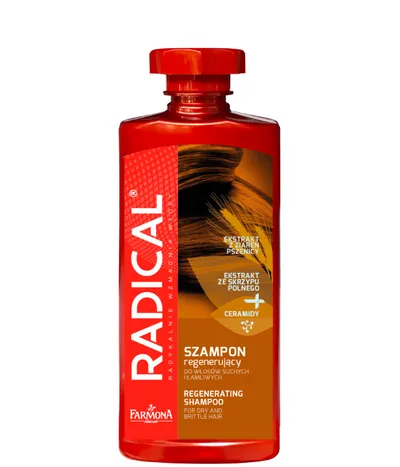 Radical Szampon regenerujący do włosów suchych i łamliwych `Eksrtakt z ziaren pszenicy + ekstrakt ze skrzypu polnego + ceramidy` (nowa wersja)